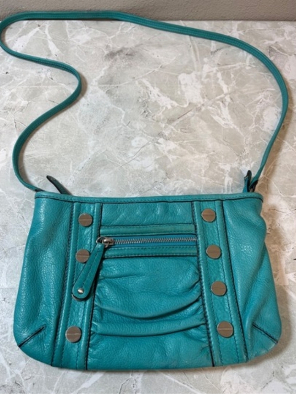 Teal Crossbody Women's Leather Shoulder Bag